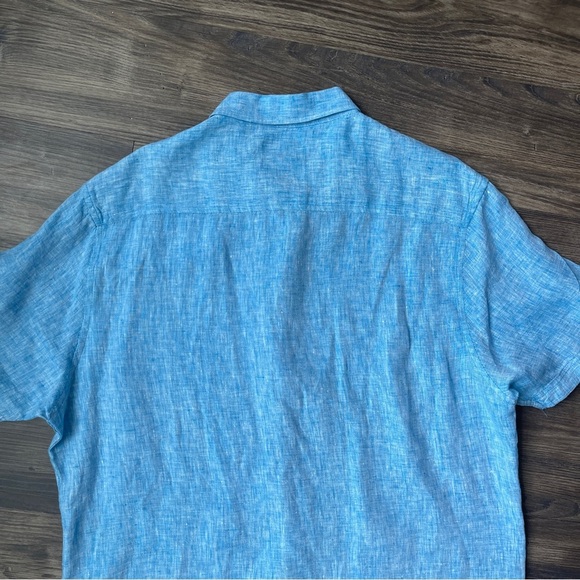 Report Collection Heritage 100% Linen Short Sleeve Button-Up Shirt - Picture 10 of 11